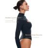 imageINLYRIC Womens Natrelax Long Sleeve Bodysuit Mock Turtleneck Cut Out Bodysuits Sexy Tops Double LinedTrue Navy