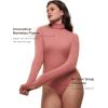 imageINLYRIC Womens Natrelax Mock Turtleneck Long Sleeve Bodysuit Thong Bodysuits Slim Fitted Thermal TopsBriar Rose