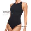imageINLYRIC Womens Natrelax Sexy Bodysuit Thong Sleeveless Halter Racerback High Neck Tank Tops Body Suits for Going OutBlack