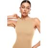 imageINLYRIC Womens Natrelax Sexy Bodysuit Thong Sleeveless Halter Racerback High Neck Tank Tops Body Suits for Going OutTan Milkshake