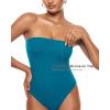 imageINLYRIC Womens Natrelax Sexy Strapless Bodysuit Thong Tube Top Off The Shoulder One Piece LeotardBorealis Green