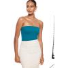 imageINLYRIC Womens Natrelax Sexy Strapless Bodysuit Thong Tube Top Off The Shoulder One Piece LeotardBorealis Green
