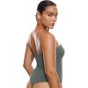 imageINLYRIC Womens Natrelax Sexy Strapless Bodysuit Thong Tube Top Off The Shoulder One Piece LeotardGrey Sage