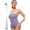 imageINLYRIC Womens Natrelax Sexy Strapless Bodysuit Thong Tube Top Off The Shoulder One Piece LeotardLavender Mist