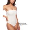 imageINLYRIC Womens Natrelax Sexy Strapless Bodysuit Thong Tube Top Off The Shoulder One Piece LeotardWhite Apricot