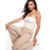 imageINLYRIC Womens Natrelax Sexy Strapless Bodysuit Thong Tube Top Off The Shoulder One Piece LeotardWhite Apricot