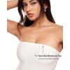 imageINLYRIC Womens Natrelax Sexy Strapless Bodysuit Thong Tube Top Off The Shoulder One Piece LeotardWhite Apricot