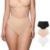 imageINLYRIC Womens Inbarely Plus Thong Underwear Pack  High Waisted Sexy Smooth Tagless Ladies Underwear Panties 3 PackBasic 3pack
