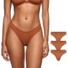 imageINLYRIC Womens Inbarely Soft Thong  No Show Sexy Panties Breathable Vwaisted Ladies Underwear 3 PackBronze 3pack