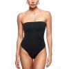 imageINLYRIC Womens Natrelax Sexy Strapless Bodysuit Thong Tube Top Off The Shoulder One Piece LeotardBlack