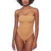 imageINLYRIC Womens Natrelax Sexy Strapless Bodysuit Thong Tube Top Off The Shoulder One Piece LeotardDoe Brown