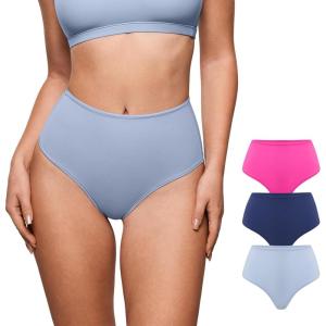 imageINLYRIC Womens Inbarely Plus Thong Underwear Pack  High Waisted Sexy Smooth Tagless Ladies Underwear Panties 3 PackChic 05 3pack