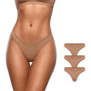 imageINLYRIC Womens Inbarely Soft Thong  No Show Sexy Panties Breathable Vwaisted Ladies Underwear 3 PackGravel 3pack