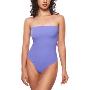 imageINLYRIC Womens Natrelax Sexy Strapless Bodysuit Thong Tube Top Off The Shoulder One Piece LeotardDark Lavender Purple