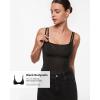 imageINLYRIC Womens Cosnufy Sheer Mesh Scoop Neck Sleeveless Bodysuit See Through Cami Spaghetti Strap Tank Tops LeotardBlack