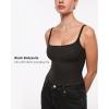 imageINLYRIC Womens Cosnufy Sheer Mesh Scoop Neck Sleeveless Bodysuit See Through Cami Spaghetti Strap Tank Tops LeotardBlack