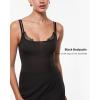 imageINLYRIC Womens Cosnufy Sheer Mesh Scoop Neck Sleeveless Bodysuit See Through Cami Spaghetti Strap Tank Tops LeotardBlack