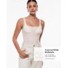 imageINLYRIC Womens Cosnufy Sheer Mesh Scoop Neck Sleeveless Bodysuit See Through Cami Spaghetti Strap Tank Tops LeotardCoconut White
