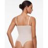 imageINLYRIC Womens Cosnufy Sheer Mesh Scoop Neck Sleeveless Bodysuit See Through Cami Spaghetti Strap Tank Tops LeotardCoconut White