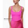 imageINLYRIC Womens Cosnufy Sheer Mesh Scoop Neck Sleeveless Bodysuit See Through Cami Spaghetti Strap Tank Tops LeotardGlitter Rose