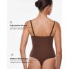 imageINLYRIC Womens Cosnufy Sheer Mesh Scoop Neck Sleeveless Bodysuit See Through Cami Spaghetti Strap Tank Tops LeotardHazelnut