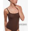 imageINLYRIC Womens Cosnufy Sheer Mesh Scoop Neck Sleeveless Bodysuit See Through Cami Spaghetti Strap Tank Tops LeotardHazelnut