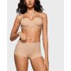 imageINLYRIC Womens Inbarely Plus Boyshorts Underwear  Soft Full Coverage Boxer Shorts Briefs Ladies Panties 3 PackWarm Beige 3pack