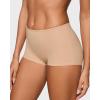 imageINLYRIC Womens Inbarely Plus Boyshorts Underwear  Soft Full Coverage Boxer Shorts Briefs Ladies Panties 3 PackWarm Beige 3pack