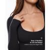 imageINLYRIC Womens Inbarely Soft Deep U Neck Double Lined Long Sleeve Tops Going Out Slim Fitted Sexy Trendy TShirtsBlack