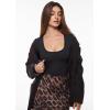 imageINLYRIC Womens Inbarely Soft Deep U Neck Double Lined Long Sleeve Tops Going Out Slim Fitted Sexy Trendy TShirtsBlack