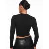 imageINLYRIC Womens Inbarely Soft Long Sleeve Tops Crew Neck Slim Fit Double Lined Basic Casual Going Out Y2K Tees ShirtsBlack