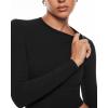 imageINLYRIC Womens Inbarely Soft Long Sleeve Tops Crew Neck Slim Fit Double Lined Basic Casual Going Out Y2K Tees ShirtsBlack