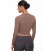 imageINLYRIC Womens Inbarely Soft Long Sleeve Tops Crew Neck Slim Fit Double Lined Basic Casual Going Out Y2K Tees ShirtsBrown Purple