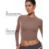 imageINLYRIC Womens Inbarely Soft Long Sleeve Tops Crew Neck Slim Fit Double Lined Basic Casual Going Out Y2K Tees ShirtsBrown Purple