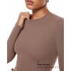 imageINLYRIC Womens Inbarely Soft Long Sleeve Tops Crew Neck Slim Fit Double Lined Basic Casual Going Out Y2K Tees ShirtsBrown Purple