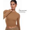 imageINLYRIC Womens Inbarely Soft Long Sleeve Tops Crew Neck Slim Fit Double Lined Basic Casual Going Out Y2K Tees ShirtsCaramel Camel