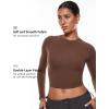 imageINLYRIC Womens Inbarely Soft Long Sleeve Tops Crew Neck Slim Fit Double Lined Basic Casual Going Out Y2K Tees ShirtsCoffee Brown