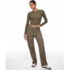 imageINLYRIC Womens Inbarely Soft Long Sleeve Tops Crew Neck Slim Fit Double Lined Basic Casual Going Out Y2K Tees ShirtsDesert Olive