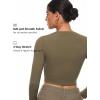 imageINLYRIC Womens Inbarely Soft Long Sleeve Tops Crew Neck Slim Fit Double Lined Basic Casual Going Out Y2K Tees ShirtsDesert Olive