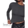 imageINLYRIC Womens Inbarely Soft Long Sleeve Tops Crew Neck Slim Fit Double Lined Basic Casual Going Out Y2K Tees ShirtsGraphite Grey