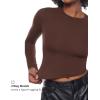 imageINLYRIC Womens Inbarely Soft Long Sleeve Tops Crew Neck Slim Fit Double Lined Basic Casual Going Out Y2K Tees ShirtsHazelnut