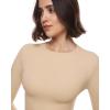 imageINLYRIC Womens Inbarely Soft Long Sleeve Tops Crew Neck Slim Fit Double Lined Basic Casual Going Out Y2K Tees ShirtsLight Oatmeal