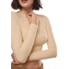 imageINLYRIC Womens Inbarely Soft Long Sleeve Tops Crew Neck Slim Fit Double Lined Basic Casual Going Out Y2K Tees ShirtsLight Oatmeal