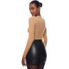 imageINLYRIC Womens Inbarely Soft Long Sleeve Tops Crew Neck Slim Fit Double Lined Basic Casual Going Out Y2K Tees ShirtsPeach Taupe