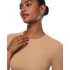imageINLYRIC Womens Inbarely Soft Long Sleeve Tops Crew Neck Slim Fit Double Lined Basic Casual Going Out Y2K Tees ShirtsPeach Taupe