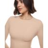 imageINLYRIC Womens Inbarely Soft Long Sleeve Tops Crew Neck Slim Fit Double Lined Basic Casual Going Out Y2K Tees ShirtsWheat Beige
