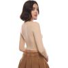 imageINLYRIC Womens Inbarely Soft Long Sleeve Tops Crew Neck Slim Fit Double Lined Basic Casual Going Out Y2K Tees ShirtsWheat Beige