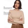 imageINLYRIC Womens Inbarely Soft Long Sleeve Tops Crew Neck Slim Fit Double Lined Basic Casual Going Out Y2K Tees ShirtsWheat Beige