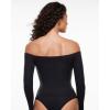 imageINLYRIC Womens Inbarely Soft Off The Shoulder Double Lined Long Sleeve Tops Going Out Slim Fitted Sexy Trendy TShirtsBlack
