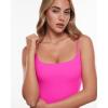 imageINLYRIC Womens Inbarely Soft Scoop Neck Bodysuit Double Lined Cami Sleeveless Spaghetti Strap Going Out Tank TopsGlitter Rose